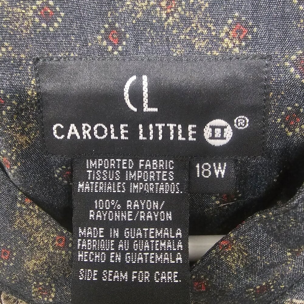 Vintage Carole Little Tunic Blouse Shacket Minimalist Boho Retro Gray Rust 18W - Picture 6 of 10